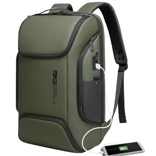 BANGE Business Laptop Smart backpack Can Hold 15.6 Inch Laptop Commute Backpack Carry on bag for men and women (Green) - color: Green