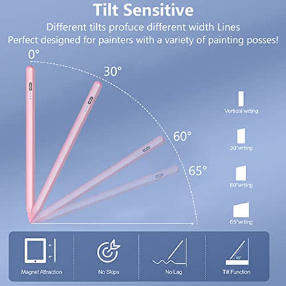 TaIYanG iPad Stylus Pen for iPad 2018-2026, Palm Rejection, Fast Charging | Tilt Sensitivity, for iPad Pencil A16 /10/9/8/7/6, Pro 11/13" (M5/M4),Air M4/M3/M2/5th/4th, Pro 11/12.9", Mini 6/5, Pink - color: Pink