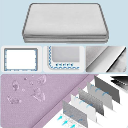 Laptop Case 15.6 inch Shoulder Bag, Durable Shockproof Protective Computer Carrying Briefcase with Multi-Pockets and Strap Compatible with Most 15.6 inch Notebooks,Light purple - color: Light Purple, size: 15.6"