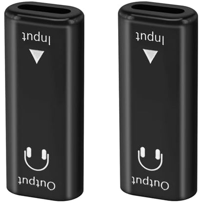 [2 Pack USB C to 3.5mm Headphone Jack Adapter, Type C Female to 3.5mm Female Digital Aux Audio Converter with DAC for PC, Tablet, Laptop, Microphone, Speaker