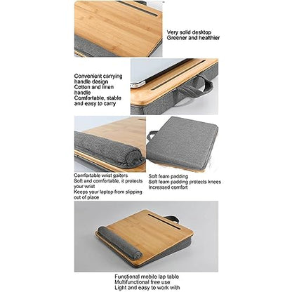 Laptop Desk, Portable Lap Table, Lightweight Tablet Slot Holder, Comfortable Tilt Angle, Durable, Water
