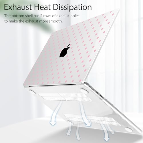 Tuiklol for 2026 2025 2024 2023 MacBook Air 15 inch Case Model M5 A3448 M4 A3241 M3 A3114 M2 A2941 Hard Shell Case for MacBook 15.3'' Cover, Spot-Pink - color: Spot-Pink