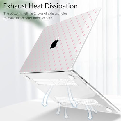 Tuiklol for 2026 2025 2024 2023 MacBook Air 15 inch Case Model M5 A3448 M4 A3241 M3 A3114 M2 A2941 Hard Shell Case for MacBook 15.3'' Cover, Spot-Pink - color: Spot-Pink