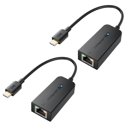 Cable Matters 2-Pack USB C to Ethernet Adapter, Gigabit Ethernet to USB C | Plug & Play, 10/100/1000Mbps, PXE, MAC Clone, Thunderbolt to Ethernet Adapter, Compatible with MacBook Pro, XPS, Surface Pro - color: Black, size: 2-Pack