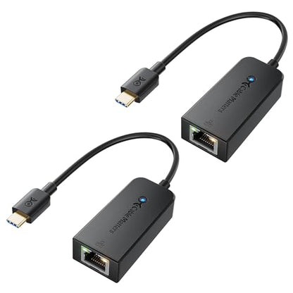 Cable Matters 2-Pack USB C to Ethernet Adapter, Gigabit Ethernet to USB C | Plug & Play, 10/100/1000Mbps, PXE, MAC Clone, Thunderbolt to Ethernet Adapter, Compatible with MacBook Pro, XPS, Surface Pro - color: Black, size: 2-Pack