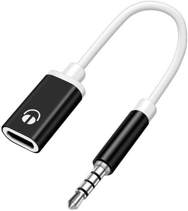 3.5mm Male to USB C Female Audio Adapter, Only Analog Audio Aux Jack Cable for Smartphone Laptop Tablet MP3 （Black）