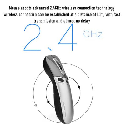Wireless Presentation Clicker, Gyroscope Technology Remote Control Mouse Pointer Page Turning 2.4G up to 15M Plug and Play, with USB Interface, for Laptop PC for for