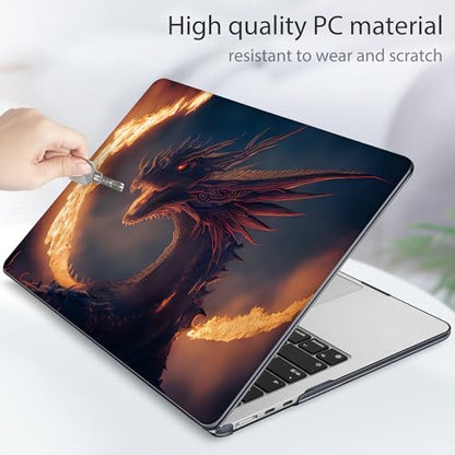 Tuiklol for MacBook Air 13 inch Case M5 2026 M4 2025 M3 2024 M2 2022 Release Model A3449 A3240 A3113 A2681,Plastic Hard Shell Cover for MacBook Air 13.6 with Touch ID, Fire Dragon - color: Fire Dragon
