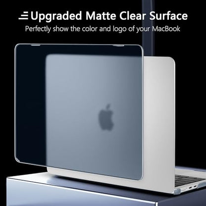 Batianda Matte Ultra-Thin New MacBook Air 13.6 inch Case 2022 2024 Model A2681 (M2)/ A3113 (M3) Durable Fingerprint-Resistant, Precision Fit, with TPU Keyboard Cover and OTG Adapter, Steel Blue