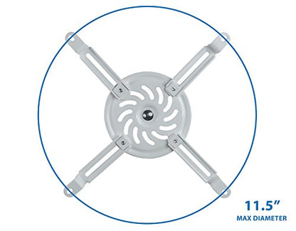 Mount-IT! Projector Ceiling Mount [30 lbs Capacity] Universal Bracket | 360 Full Motion with Tilt and Swivel Rotate | Adjustable Pole Height from 21-34.5 Inches, Extendable Arms (White | Long) - style: Long
