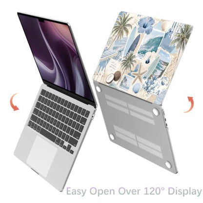 Compatible with MacBook Pro 13 inch Case M2 2025, 2024-2016 A2338 M1 A2251 A2289 A2159 A1989 A1708 A1706, Cute Beach Collage Protective Hard Shell Matte Cover for Mac Pro 13 - color: Beach K, size: MacBook Pro 13 inch