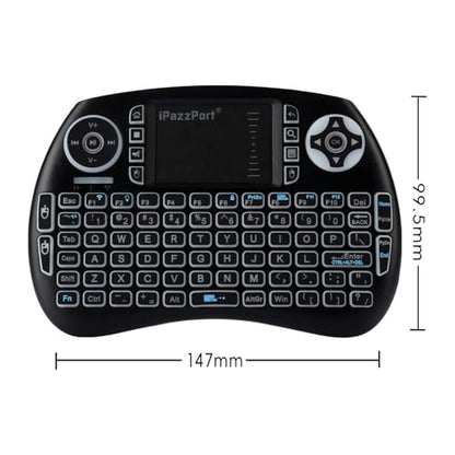 iPazzPort Mini Bluetooth & 2.4GHz Wireless Keyboard with Touchpad Mouse, 3-Color Backlit Portable, Rechargeable, for Smart TV/Fire TV/Android TV Box/PC/Mac/Raspberry Pi
