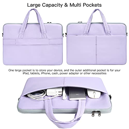 14-15 Inch Laptop Sleeve Shoulder Bag Ladies Women Briefcase for Macbook Pro 14" M5/M4/M3/M2/M1, Macbook Air 15 M5/M4, HP Pavilion x360 14, Dell Inspiron 13, Lenovo Acer ASUS Chromebook 14 Case,Purple - color: Purple, size: 13.5-15 Inch