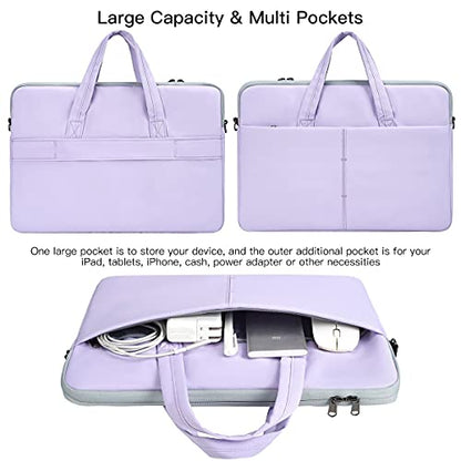 14-15 Inch Laptop Sleeve Shoulder Bag Ladies Women Briefcase for Macbook Pro 14" M5/M4/M3/M2/M1, Macbook Air 15 M5/M4, HP Pavilion x360 14, Dell Inspiron 13, Lenovo Acer ASUS Chromebook 14 Case,Purple - color: Purple, size: 13.5-15 Inch