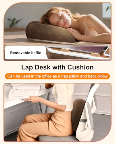 Lap Desk with Storage Cushion Washable with Magnetic Mouse Pad | Multi-Functional Lap Desk for Home Office Couch Bed With Scented Cotton Pads -Fits Up to 15 Inch Laptop