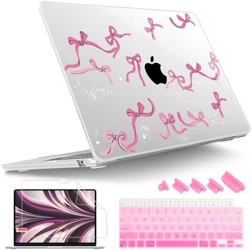 Tuiklol for MacBook Air 13 inch Case M5 2026 M4 2025 M3 2024 M2 2022 Release Model A3449 A3240 A3113 A2681,Plastic Hard Shell Cover for MacBook Air 13.6 with Touch ID, Bow - color: Bowknot