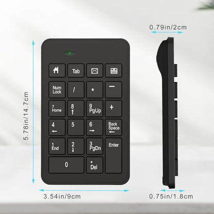 Wireless Number Pad with Battery, Enhanced Efficiency with 23 Keys Numeric Keypad Upgraded Version of 10 key USB Keyboard Financial Accounting Numpad for Laptop, PC, Notebook, Desktop,Surface Pro - style: 2.4GWireless