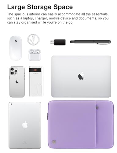 DOMISO Laptop Case Laptop Sleeve Cover for 16 inch MacBook Pro M4/M3/M2/M1 Pro/Max A3403 A3186 A2991 A2780 A2485 A2141,Compatible with 15.6 inch HP Lenovo Dell XPS 16, Purple - color: Purple, size: 15.6 inch