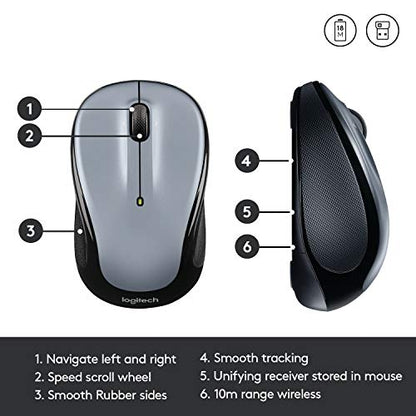 Logitech Wireless Mouse M325 with Designed-For-Web Scrolling - Light Silver - color: Light Silver