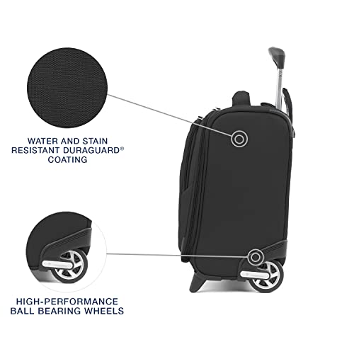 Travelpro Maxlite 5 Softside Rolling Underseat Tote, Black, 14-Inch | Lightweight Carry-On 2-Wheel Upright Luggage, Personal Item Size, Designed for Both Men & Women