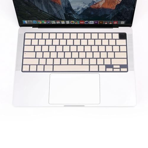 MOSISO Keyboard Cover Skin Compatible with MacBook Air 15 inch M3 M2 | A3114 A2941/Air 13.6 A3113 A2681/Pro 14/16 M4 M3 M2 M1, Beige - color: Beige