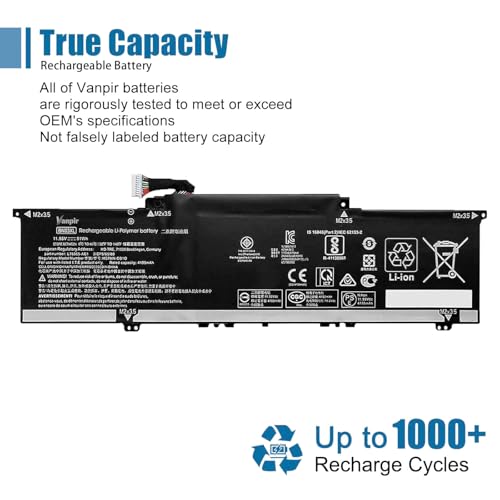 BN03XL Laptop Battery Replacement for HP Envy x360 15 2020 13-ba0010nr 13-ba0004nu 15-ed0000 15T-ED000 13-ay0378ng 13-ay0065AU 13-ay0001nc 15m-ee0013dx Series HSTNN-DB9N 11.55V 51Wh 4416mAh - size: 10.93*3.08*0.23 inch BN03XL