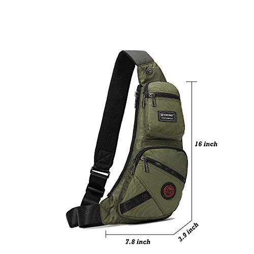 NICGID Sling Bag Chest Shoulder Backpack Crossbody Daypack for Men Women | Travel Outdoor Hiking Concealed Carry Fishing Fanny Tool Small Casual - color: Army Green-1