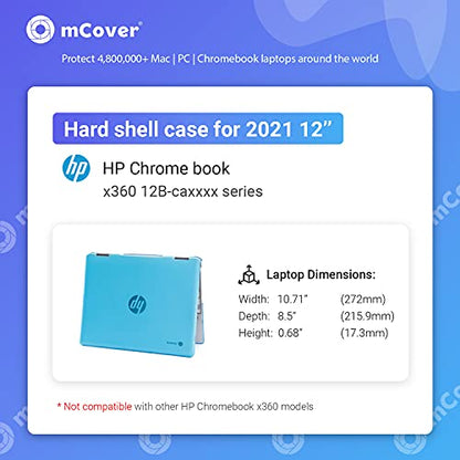 mCover Hard Shell Case Compatible with 2021 12" HP Chromebook x360 12B-CAxxxx Series laptops (NOT Compatible with Other HP Chromebook & Windows laptops) (Blue) - color: Blue