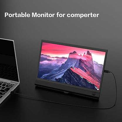 Portable Monitor with Bracket - 15.6inch FHD 1080P RGB IPS Travel Monitor Dull USB C Computer Monitor External Screen HDMI Gaming Monitor Laptop Second Screen External for PC Laptop
