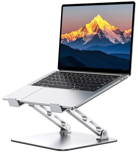 RIWUCT Laptop Stand for Desk Adjustable Height, Ergonomic Laptop Riser Holder with Dual-bar Support, Portable Computer Notebook Stand for MacBook Air Pro, Dell XPS, HP (10-16") - style: Non-rotatable