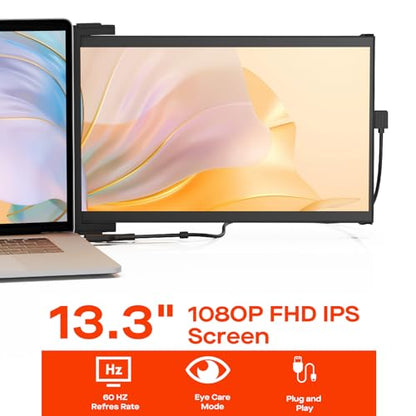 MP Portable Monitor - 2026 Mobile Pixels Nexus 13.3" Laptop Screen Extender | IPS Ultra Slim Laptop Monitors, USB C/USB A/HDMI 1080P Monitor for 14"-17" Laptops, Windows/macOS/Android/Switch Compatible