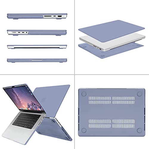 MOSISO Compatible with MacBook Pro 16 inch Case M5 M4 M3 M2 M1 2026-2021 | A3429 A3428 A3403 A3186 A2991 A2780 A2485, Protective Hard Shell Case&Keyboard Cover&Screen Film&Pouch, Lavender Gray - color: Lavender Gray