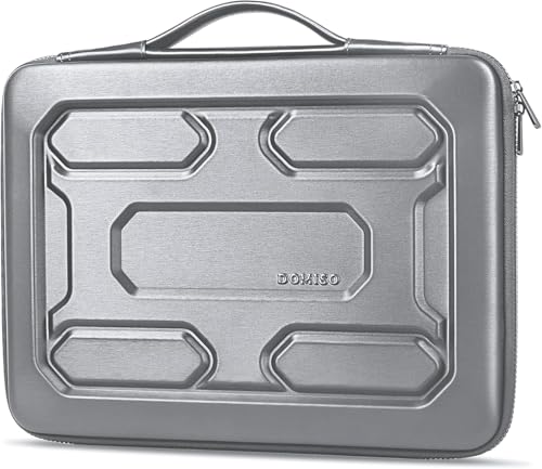 DOMISO 18 inch Laptop Sleeve with Handle Shockproof Computer Bag Waterproof EVA Protective Carrying Case for 17.3" MSI GS73VR Stealth Pro/HP Envy 17/LG Gram 17"/ROG Strix GL702VS, Silver - color: Silver, size: 17.5-18 inch