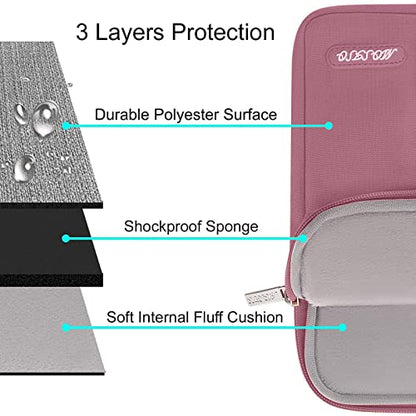 MOSISO Laptop Case 13 inch, Laptop Sleeve Bag with Pocket | Compatible with MacBook Neo A3404 2026/Air/Pro 13 M5/M4/M3/M2/M1 2026-2016, Polyester Vertical Computer Bag, Dusty Rose - color: Dusty Rose, size: 13 inch