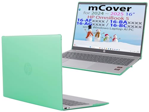 mCover Case ONLY Compatible for 16” 2024+ HP OmniBook 5 16-AF / 16-AG / 16-BAxxxx / 16-BCxxxx and Pavilion 16-AF / 16-AG0000 Series Windows AI Notebook PC (NOT Fitting Other HP Models)- Green - color: Green
