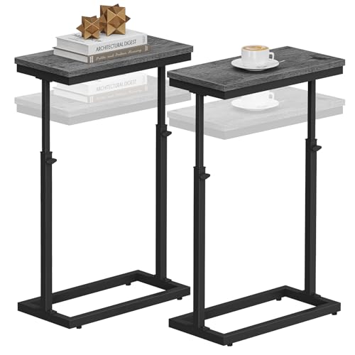 TUTOTAK End Table, Side Table, Tall Couch Table, Sofa Table, Set of 2 | for living Room, Bedroom, Grey TB01BY0832 - color: Grey, size: 2 Pack, style: Ordinary
