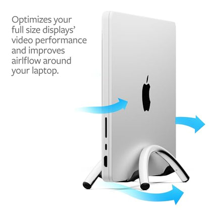 Twelve South BookArc Flex Vertical Laptop Stand – Space-Saving MacBook Stand, Adjustable Holder for Desk, Single Slot Dock for Monitor Display, Non-Slip, Upright Storage, Black
