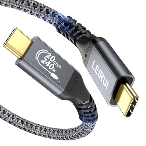 USB C to USB C Cable 240W Fast Charging 20Gbps Data Transfer 4K@144Hz/60Hz 8K@30Hz Video Monitor High Speed USB 3.2 Gen 2x2 Cable for Samsung Galaxy Thunderbolt 3/4 - size: 5FT