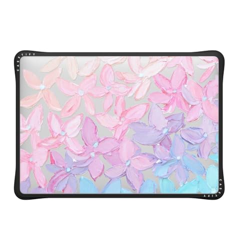 CASETiFY Impact MacBook Air 13" (M1/Intel) Case [Cushioned Impact Corners/Scratch-Resistant/Anti-Slip Grip] - Clear Hydrangea Blooms - Clear Black - color: Clear Hydrangea Blooms, size: MacBook Air 13" (M1 / Intel)