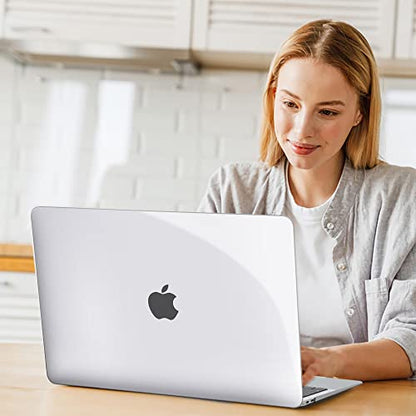 B BELK Compatible with MacBook Air 13 inch Case 2021 2020-2018 Release A2337 A2179 A1932, Laptop Hard Shell for MacBook Air M1 Case 13.3" + 2 Keyboard Cover + Screen Protector, Crystal Clear - color: Transparent