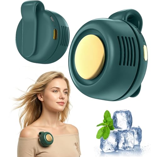 Personal Fan Clip-On, 360° Rotatable Portable Silent Mini Bladeless Fan | 3-Speed Personal Clip On Fan Rechargeable Whirlwind Clip Fan for Shirt Waist Outdoor, Travel, Home - color: Green