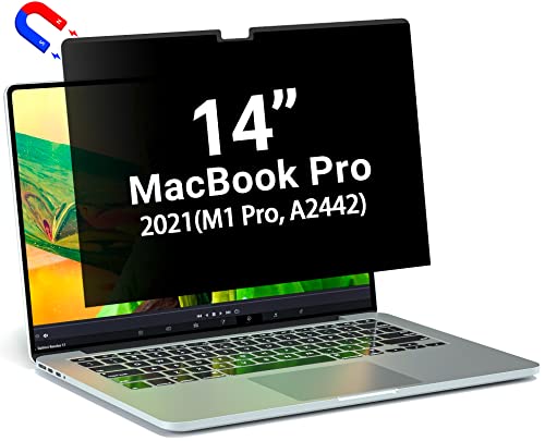 PYS Privacy Screen for Macbook Pro 14 Inch (2021-2025, M1, M2, M3,M4,M5), Magnetic Privacy Screen Protector for Mac 14.2" (A2779/A2442) Anti Fingerprint, Anti Blue Light, Removable, Easy Installation - size: MacBook Pro 14 Inch (2021-2023,M1,M2)