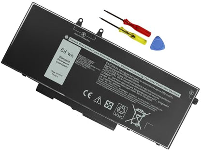 68Wh 3HWPP 15.2V Battery Replacement for Dell Inspiron 7706 2-in-1 Black | Inspiron 17 7500 7506 2-in-1 Black, Latitude 5401 5410 5411 5501 5510 5511 Precision 3551 3541 1VY7F - size: 9.38*4.13*0.25inch 3HWPP