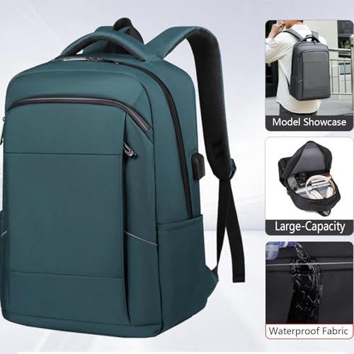Business Trave Laptop Backpack Lightweight Anti-Theft Backpack with USB Charging Port Waterproof Computer Bag Casual Daypack - color: Black