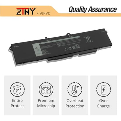 9JRV0 Battery Replacement for Dell Latitude 5521 5531 Precision 3561 3571 | 3581 3591 Alienware m17 R5 AMD/ Alienware m18 R1 R2/ Alienware m18 R1 AMD Laptop Series 0P3TJ 05RGW 53XP7 11.4V 97Wh 8071mAh - size: 13.78*3.50*0.32 inch 9JRV0