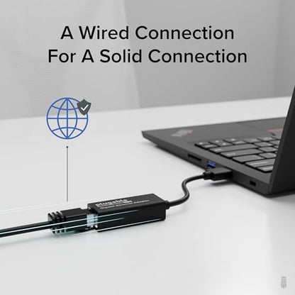 Plugable USB to Ethernet Adapter, USB 3.0 to Gigabit Ethernet, Compatible with Windows 11, 10, 8.1, macOS 11+ and Newer, Chrome OS