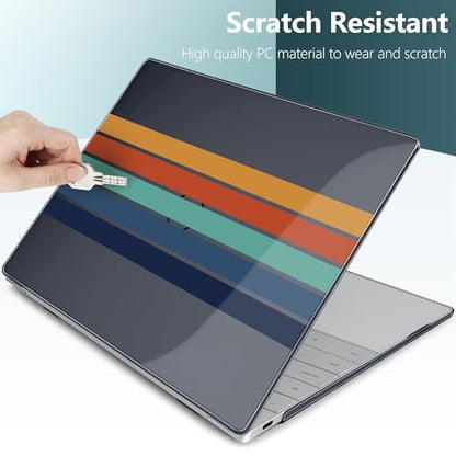 Batianda Retro Stripes Case for Dell XPS 13 Laptop 2024 2025 | Fits Model 9340/9345/9350 13.4" Display, Lightweight Slim Hard Shell Protection for Men, Women, and Students - color: Stripe