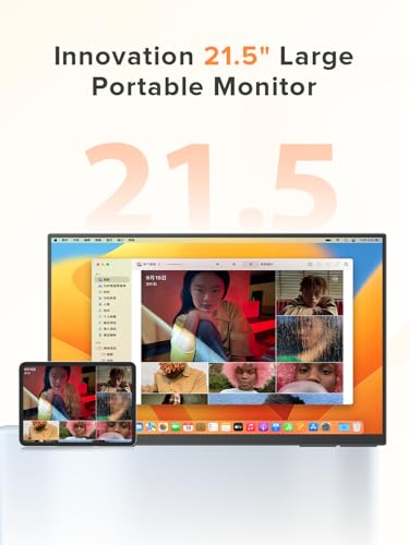 EVICIV Portable Monitor 100Hz 21.5”, 100% DCI-P3 QLED 1ms Gaming Monitor | FreeSync, 400Nits, USB-C & HDMI, VESA & Stand, Large Travel Second Screen for Laptop, Computer, Game Consoles - size: 21.5 Inches