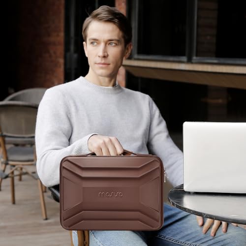 MOSISO 13-14 inch Laptop Hard Case, Waterproof Shockproof Laptop Sleeve Compatible with MacBook Neo 13/Air 13.3 13.6/Pro 13/14,HP Dell ASUS Lenovo,Symmetrical Trapezoid EVA Laptop Sleeve, Brown - color: Brown, size: 13.3 inch