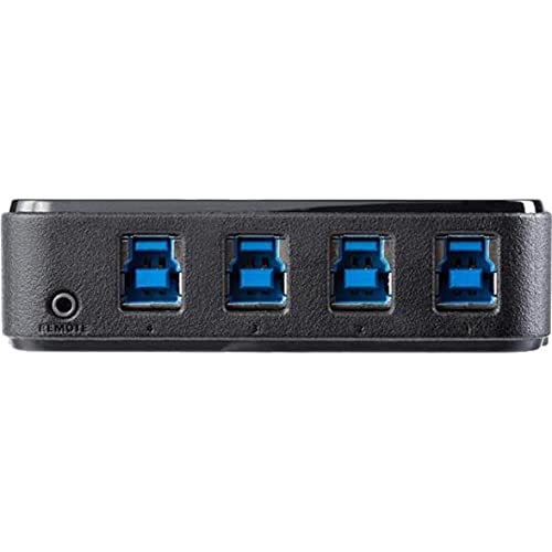 StarTech 4x4 USB 3.0 Peripheral Sharing Switch, 5Gbps, TAA (HBS304A24A) | 4 USB 3.0 x 4 computers, USB-A/B switch, Mac Windows Linux, Remote port selector, Hot-pluggable, Over-current protection - style: 4 Computers – 4 Devices